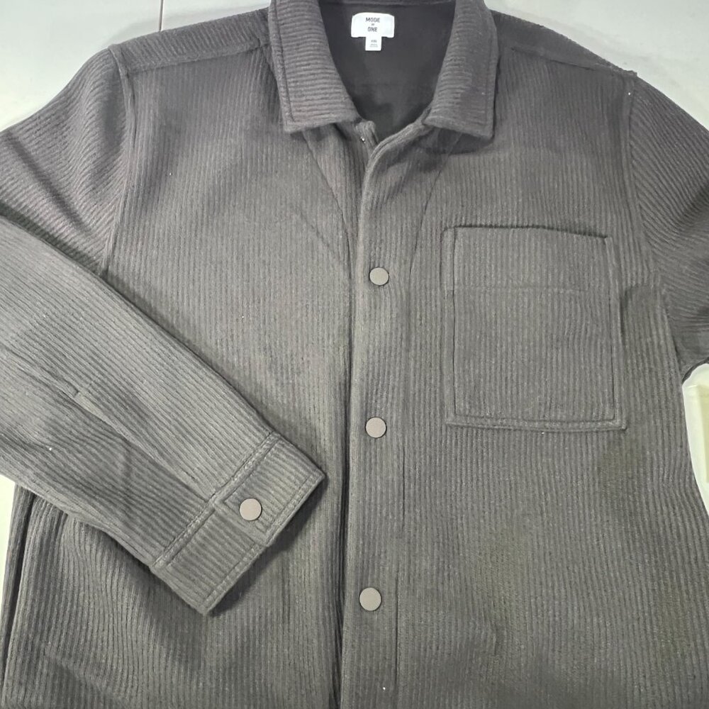 Mode of One Men's Long-Sleeve Knit Trucker Jacket Charcoal Gray SIze XXL NWT